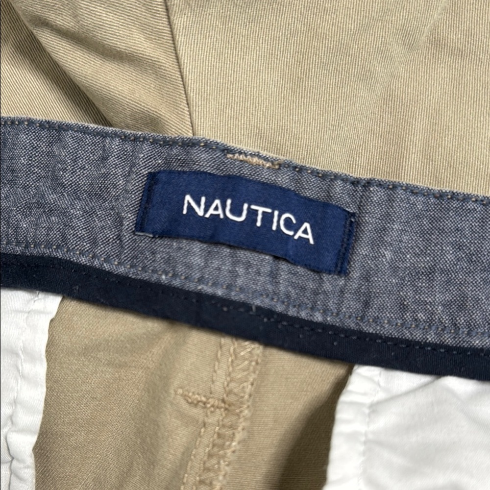 Nautica Tan Flat Front Shorts Lightweight Casual - Picture 3 of 9
